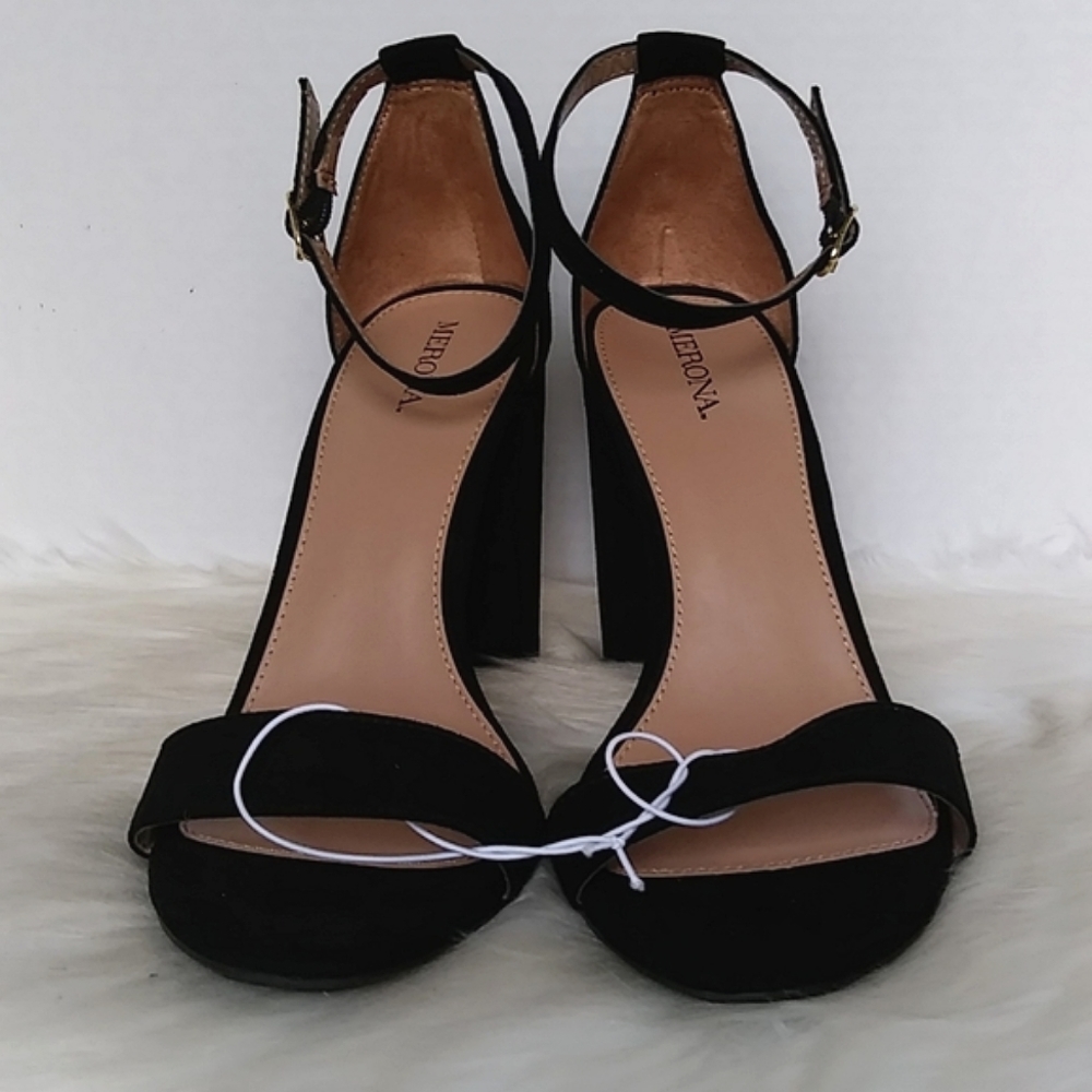 Merona Women's Black Strap Heels Size 9 NWOT